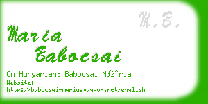 maria babocsai business card